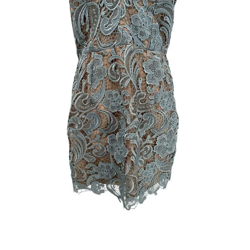 Dress The Population Allie Lace Dress Mini Blue Size Medium - Picture 3 of 12